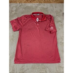 Levelwear Mens Red Stripe Golf Polo Shirt Talis Park Golf Club Embroidered L